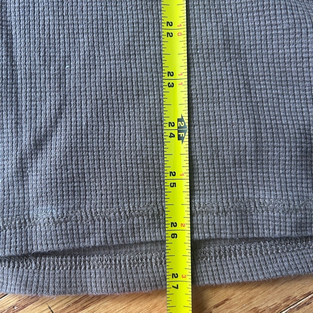 Pact Organic Cotton Thermal Henley Mens M Brown Waffle Knit Sustainable Layering - Picture 5 of 8